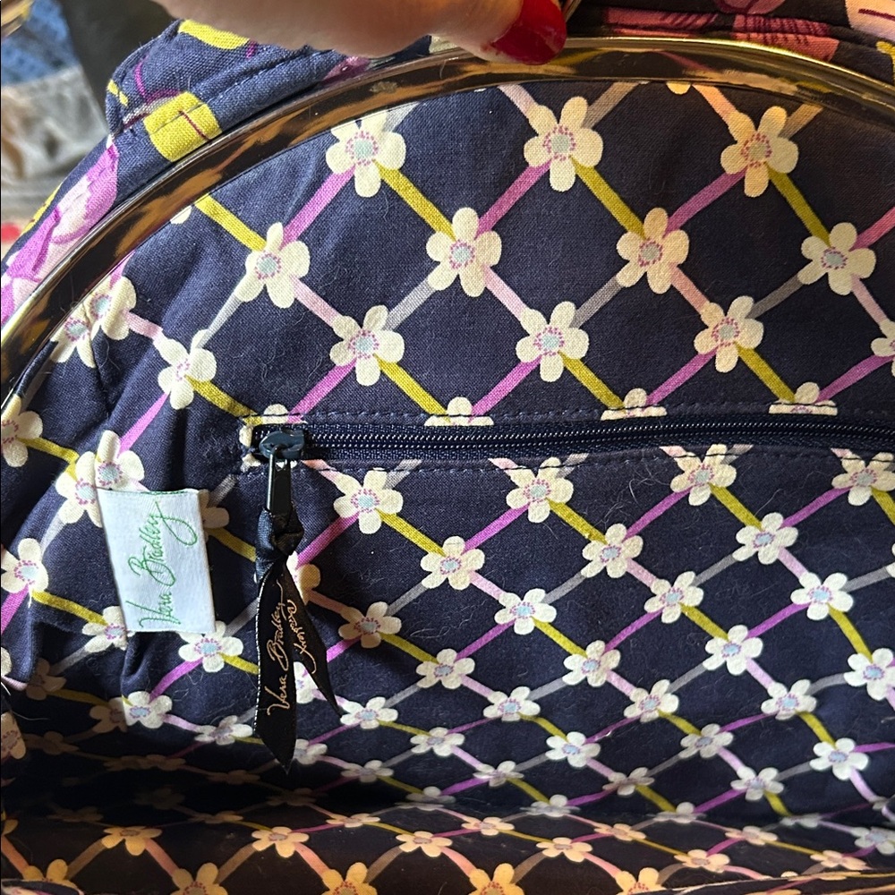 RARE Vera Bradley Floral Nightingale Kisslock Satchel Eloise Kiss N Lock Purse - Picture 6 of 8